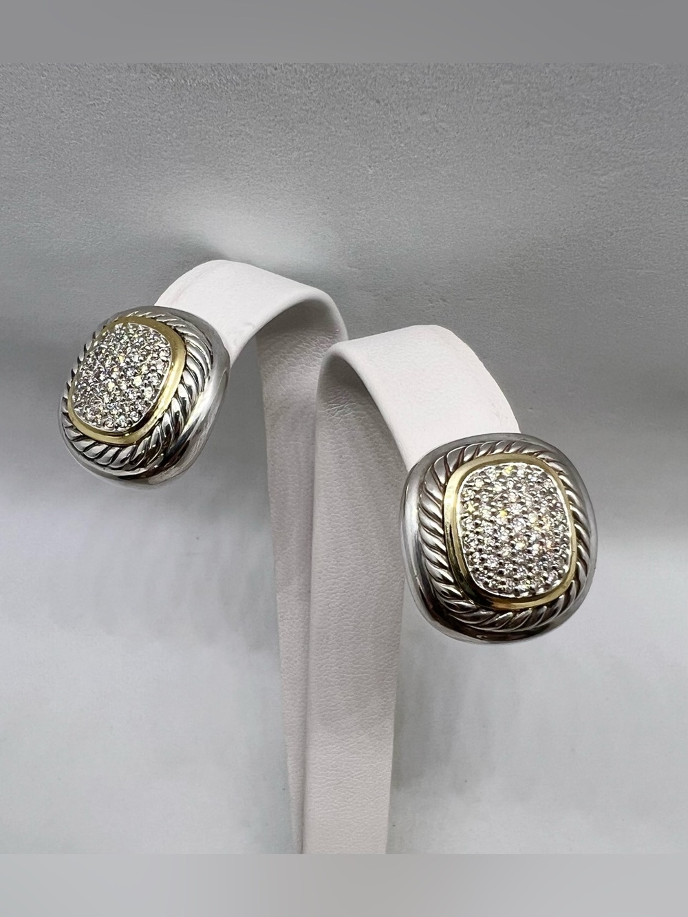 David Yurman Large Albion Diamond Earrings With 18k Gold
